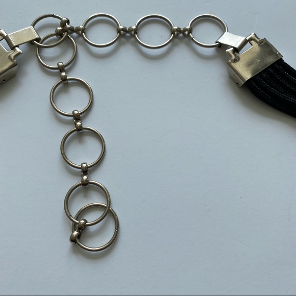 Vintage black and silver adjustable belt - Picture 3 of 5
